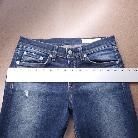 Rag & Bone Jeans Women 28 Dark Blue Skinny Distressed Casual Indie Contemporary - Picture 6 of 13